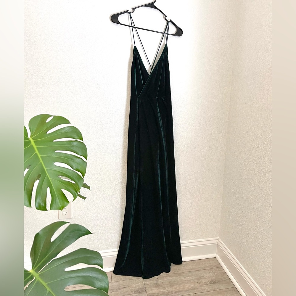 Green velvet dress